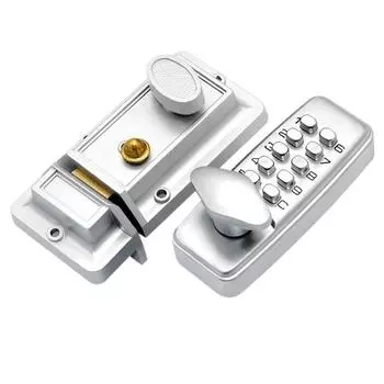 Пароль Металлический Цифровой Дверной Замок Pad Код Умный Замок Anit-Theft Office серебряный