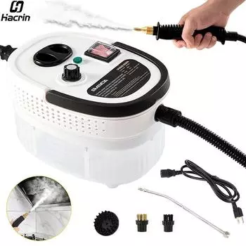 Пароочиститель Высокотемпературный Пароочиститель 1500 Вт Ручной Пароочиститель Высокого Давления для Домашней Кухни Ванной Машины Чистки us&Other белый