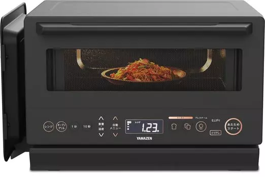 Паровая микроволновая печь с высокой энергетической эффективностью для одной пары человек, плоская тостовая печь 33, автоматическая, легкая, черная [Yamazen] Духовка, Экономия, Эффективность, 15 л, Жизнь, Жизнь, Готовка,
