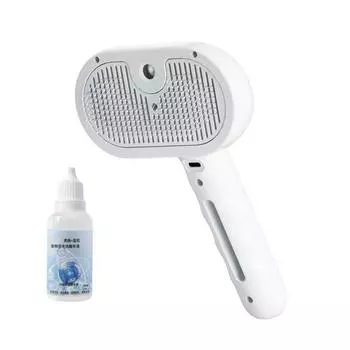 Паровая щетка для домашних животных, самоочищающаяся расческа для ухода за домашними животными с распылителем воды, перезаряжаемая паровая массажная щетка для удаления шерсти с кошек и собак Charging белый