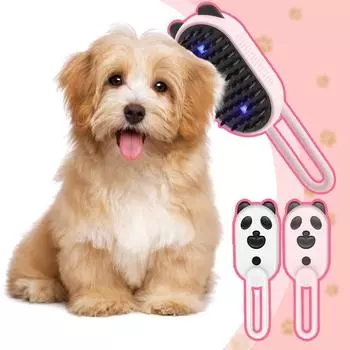 Паровая щетка для груминга домашних животных, используется для массажа и чистки шерсти домашних животных One Size розовый