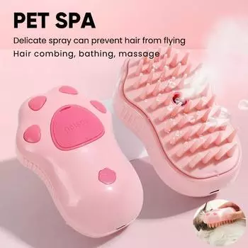 Паровая щетка для кошек 3 в 1, спрей для кошек и собак, массажная расческа, самоочищающаяся паровая щетка для кошек и собак, расческа для ухода за домашними животными, средство для удаления волос для домашних животных