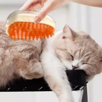 Паровая щетка для кошек 3 в 1, электрическая щетка для ухода за кошками с силиконовой функцией пара B