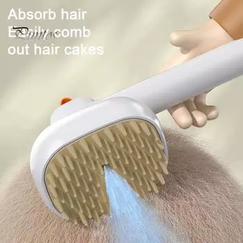 Паровая щетка для кошек 3-в-1, массажная расческа для ухода за шерстью, самоочищающаяся щетка для кошек с водой, удаление выпавшей шерсти у кошек и собак синий