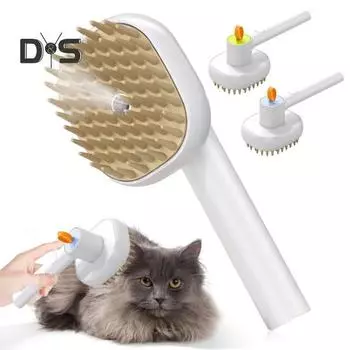 Паровая щетка для кошек 3-в-1, массажная расческа для ухода за шерстью, самоочищающаяся щетка для кошек с водой, удаление выпавшей шерсти у кошек и собак синий