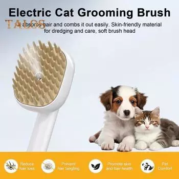 Паровая щетка для кошек 3-в-1, массажная расческа для ухода за шерстью, самоочищающаяся щетка для кошек с водой, удаление выпавшей шерсти у кошек и собак синий