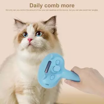 Паровая щетка для кошек, антистатическая расческа-спрей для домашних животных, самоочищающийся инструмент для ухода за волосами с бутылкой воды, массажная щетка для кошек белый