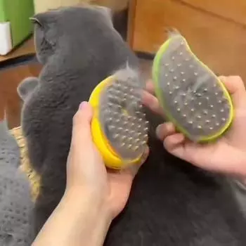 Паровая щетка для кошек и собак, электрический спрей, противоразлетающиеся волосы, кошачьи щетки, расческа для ухода за домашними животными, зарядка от USB, массажная расческа для кошек, расчески для удаления волос, уход за домашними животными жёлтый