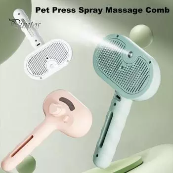 Паровая щетка для кошек, перезаряжаемая 3-в-1 паровая щетка для домашних животных, самоочищающаяся массажная расческа для удаления выпавшей шерсти для длинной/короткой шерсти кошек и собак розовый