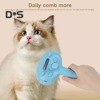 Паровая щетка для кошек Спрей Щетка для кошек Самоочищающаяся расческа для домашних животных с кнопкой освобождения Удаление статических развевающихся волос Расческа для ухода за домашними животными для длинных короткошерстных кошек и собак розовый