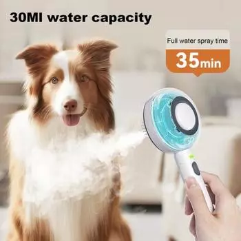 Паровая щетка для кошек, средство для ухода за домашними животными 3 в 1, паровая расческа для кошек с кнопкой фиксатора, средство для удаления шерсти домашних животных, щетка-распылитель фиолетовый