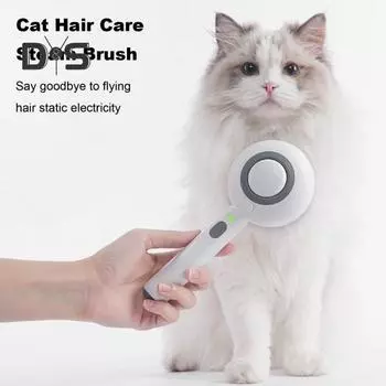 Паровая щетка для кошек, средство для вычесывания шерсти домашних животных 3 в 1, паровая расческа для кошек с кнопкой пуска, средство для удаления шерсти домашних животных, щетка-распылитель фиолетовый