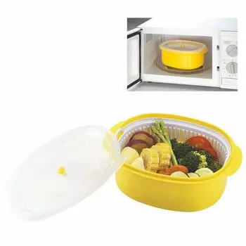 Пароварка для микроволновой печи Сделано в Японии Просто разогрейте ее в микроволновке. Вы можете достать ее из холодильника, поставить в микроволновку и отнести в микроволновку.