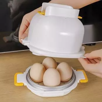 Пароварка для яиц, 4 полости, машина для приготовления яиц, микроволновая печь, яйцеварка для микроволновых печей, яйцеварка-браконьер