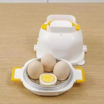 Пароварка для яиц, 4 полости, машина для приготовления яиц, микроволновая печь, яйцеварка для микроволновых печей, яйцеварка для быстрого приготовления завтраков белый