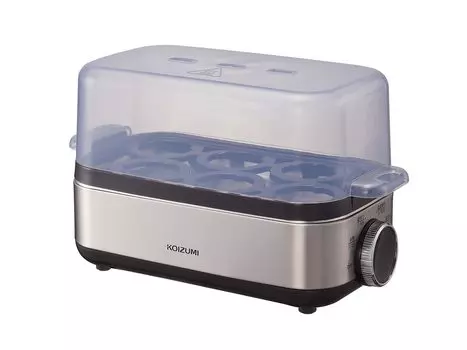 Пароварка для яиц Koizumi Egg Steamer Plus, варка яиц на горячих источниках, пароварка для приготовленных на пару овощей, серебристая KES-0401/S