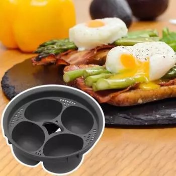 Пароварка для яиц с антипригарным покрытием, котел для яиц с 4 отверстиями, кухонная легко чистящаяся яйцеварка для пищевых продуктов для TM5 TM6, аксессуары чёрный