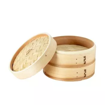 Пароварка Thunder Group Пароварка 21 см 2 яруса набор с 20 листами кедр бамбук натуральное дерево китайская пароварка Пароварка для приготовления пищи на пару Xiaolongbao WDSTM021S3