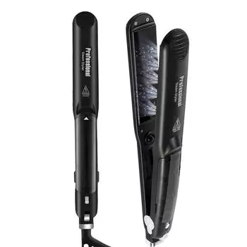 Паровой выпрямитель для волос, профессиональный паровой утюжок для салонов, керамический турмалиновый паровой утюжок для выпрямления волос с ионизацией 2 в 1