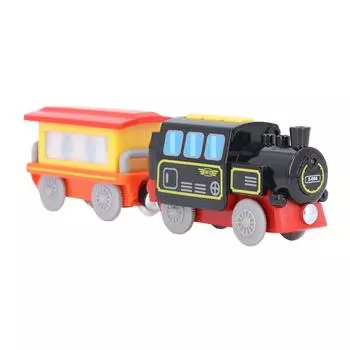 Паровоз на батарейках, пластиковый обучающий магнитный поезд, игрушка для детей, день рождения