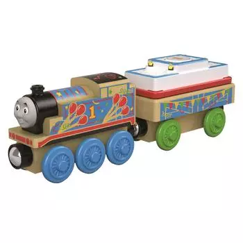 Паровозик Томас из серии деревянных рельсов День рождения Томас FHM61