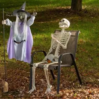 Парящая ведьма Хэллоуин наружные анимированные украшения ведьмы 180 см звуковые датчики движения активированные страшные украшения ведьмы для сада двора газона 180cm