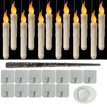 Парящие свечи с палочкой для рождественского/хэллоуинского/валентиновского декора Белые