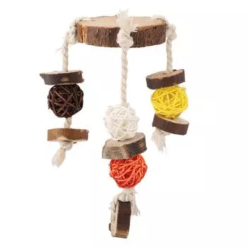 Parrot Knots Blocks Chew Деревянные игрушки Чистые натуральные красочные узлы с несколькими цветами