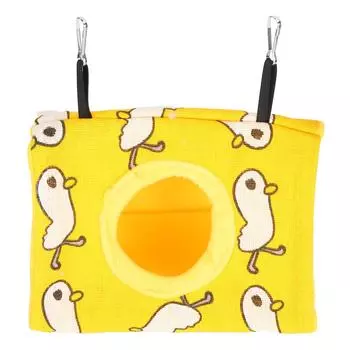 Parrots Hammock Pet Bird Hanging Sleeping Bed Warm Flannel Playing Cave House with Hole(L Duck S