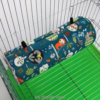 Parrots Squirrels Hamsters Tunnel Birds Plush Winter Warm Cotton Toy Hammock Passage Tunnel Pet Products Hamster Tent
