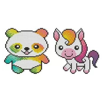 Частичная вышивка Эко-хлопковая нить 16CT с рисунком из мультфильма Набор для вышивки крестом # KB230