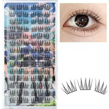 Partial False Eyelashes Natural Bundle Large Capacity Natural Popular False Eyelashes for Partial Parts Lightweight Easy to Wear For Beginners 8-10mm