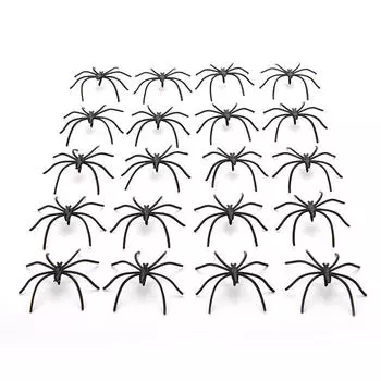 Партии 20 шт Хэллоуин Пластик Черный Паук Шуточные Игрушки Украшения Реалистичный Реквизит