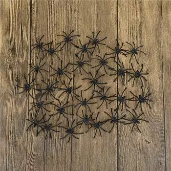 Партия 30 шт Хэллоуин Пластиковый Черный Паук Шуточные Игрушки Украшения Реалистичный Реквизит чёрный