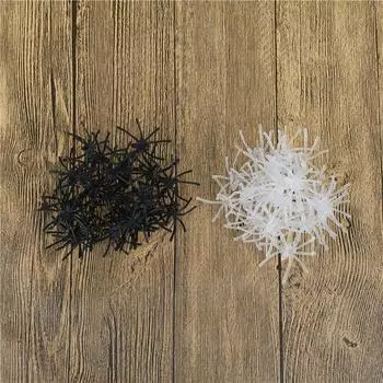 Партия 30 шт Хэллоуин Пластиковый Черный Паук Шуточные Игрушки Украшения Реалистичный Реквизит чёрный