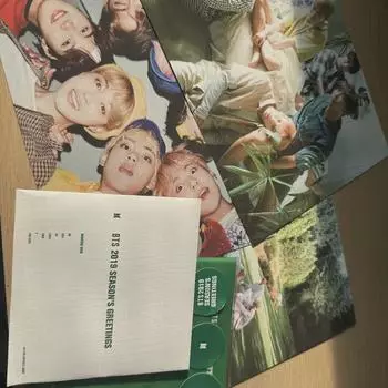 Партия) Bts 19 Сезонные поздравления Джин Чимин Чонгук Вишуга Джей-Хоуп Rm Фотокарточка