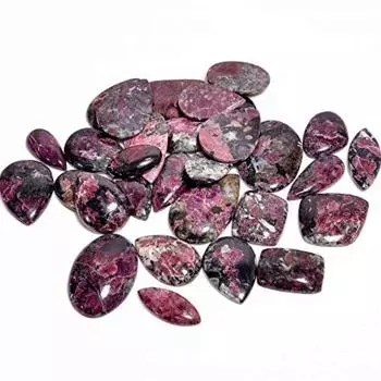 Партия драгоценных камней кабошона из натуральной эвдиалита яшмы, партия кабошонов разных форм и всех размеров, партия целебных драгоценных камней. 100 Carat Eudialyte