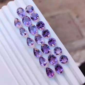 Партия драгоценных камней удивительного оттенка и цвета, натуральный африканский аметист, ограненная партия драгоценных камней, партия целебных драгоценных камней, партия драгоценных камней смешанной формы. 7x5 MM Mix 50 Pcs