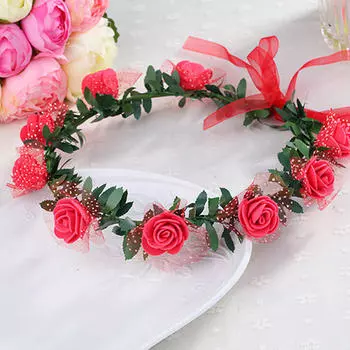 Партия подружек невесты гирлянда ободок для волос свадебный цветок розы Корона венок повязка на голову