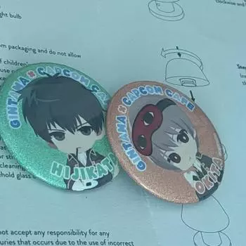 Партия значков для значков для кафе Gumhon Okita Hijikata Collaboration