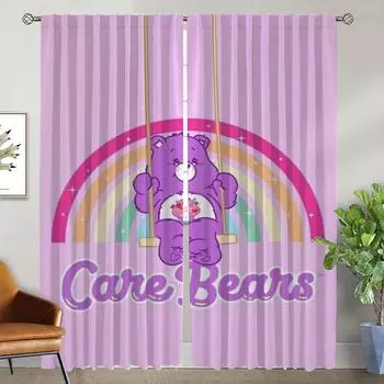 Partition Care BearS Elegant Room Curtains 2 Pieces Blackout Curtain for Room 2 Panel Halloween Decoration Shades Living Kitchen W50xH70cmx2pcs-CL