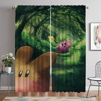 Partition Kirbys Blackout Curtain for Room 2 Panel Curtains for Bedroom Halloween Decoration Shades Home Interior Curtains Child W50xH70cmx2pcs-CL