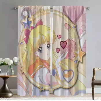 Partition Moon Girl Blackout Curtain for Room 2 Panel Modern Living Room Curtains for Camera Home Interior Curtains Shades Child W50xH70cmx2pcs-CL