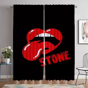 Partition The Rollings Stones Blackout Curtains for Camera Home Interior Curtains for Living Room Halloween Decoration Shades W50xH70cmx2pcs-CL