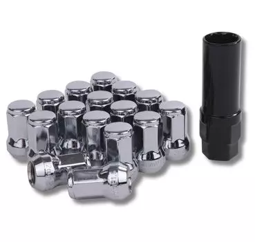 [Partools] Контргайки Серебристые Гайки для Колес Автомобильных Шин M12 Короткие Гайки Гайки-Колпачки Гоночные Гайки (16 штук, 1,5 мм)