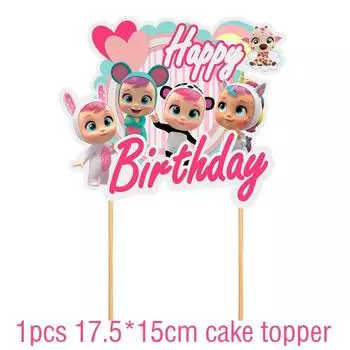 Party Birthday Theme Banner Cake Topper Balloon Baby Gift Big Cake Inserts