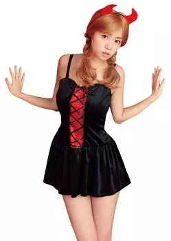 Party City Closet Косплей Велюровый Дьявол Черный Шелли Женский чёрный