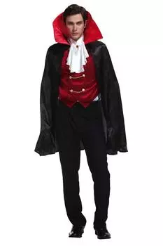 Party City Косплей Крутой Вампир Черный Красный Мужской