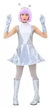 Party City Cosplay Cute Alien Silver Women s
