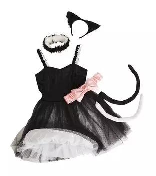 Party City Двусторонний Косплей Черный Кот Белый Китти Черный Белый и женский